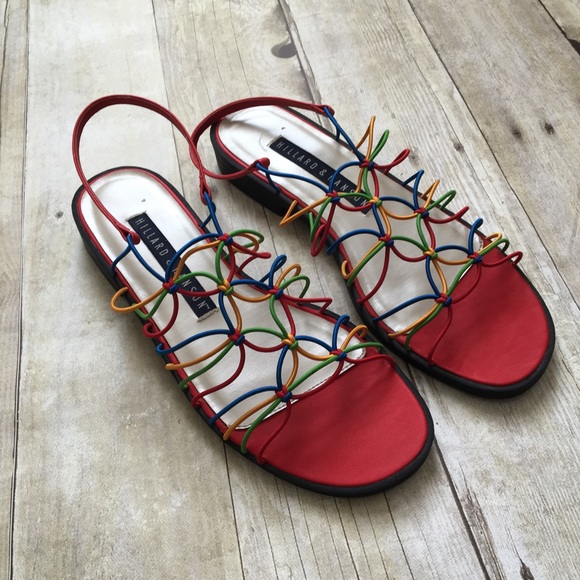 Hillard & Hanson Shoes - Hillard & Hanson Rainbow Colors Dress Flat Sandals